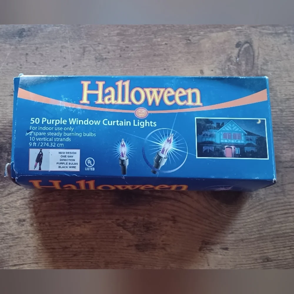 🎃🍂Halloween 50 purple window curtain lights